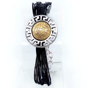 Handmade Cretan Disc of Festos with Greek Key Bracelet